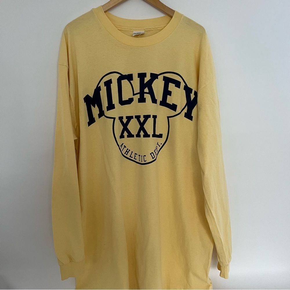 VINTAGE 1980s THE DISNEY STORE MICKEY ATHLETIC DEPT LONG SLEEVE T-SHIRT